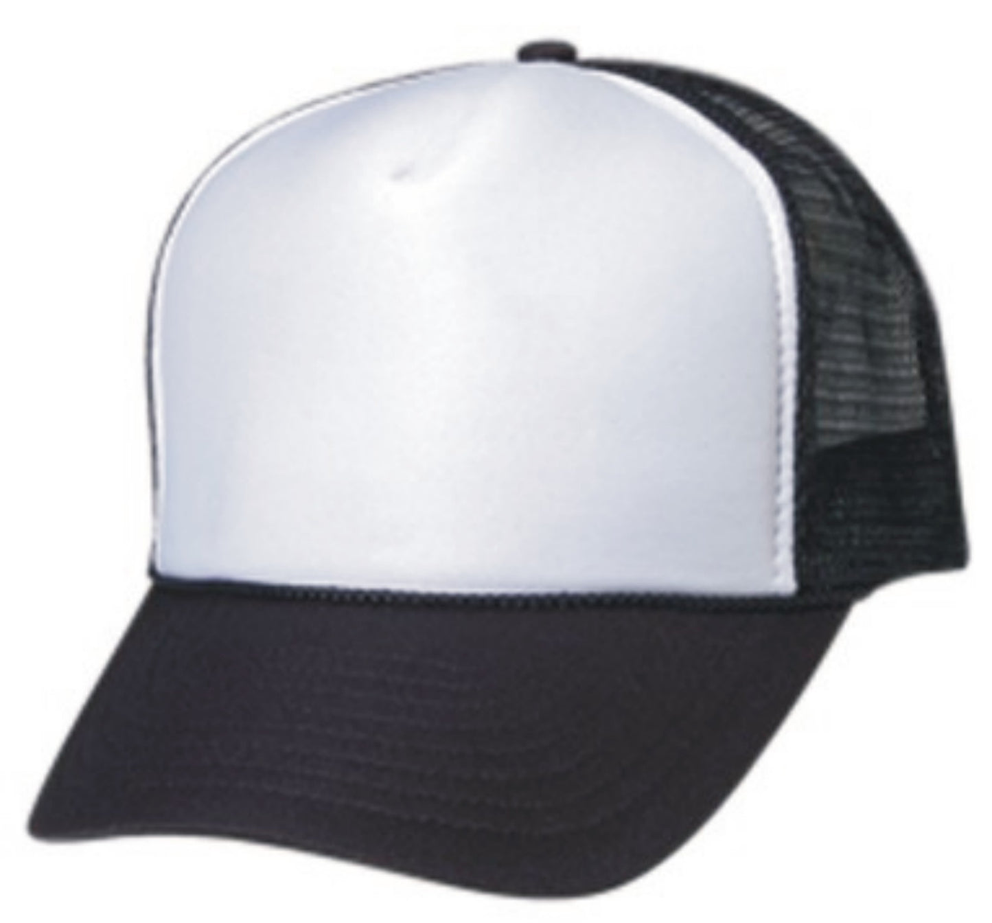 Trucker Mesh Black with WHITE Front Cap or Hat - 0111-01/39/01