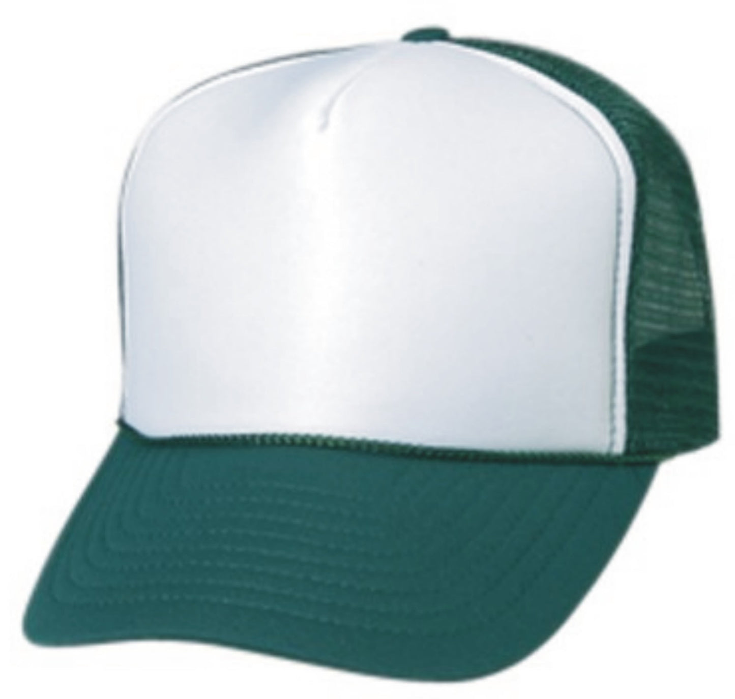 Trucker Mesh Dark Green with WHITE Front Cap or Hat - 0111-50/39/50