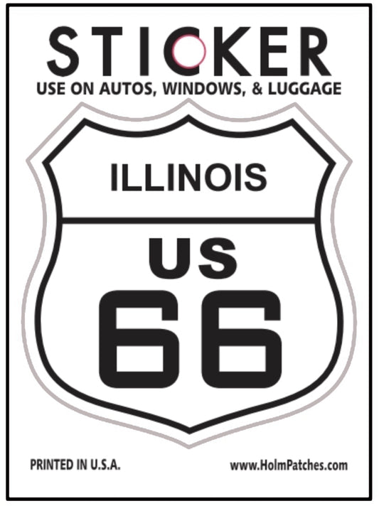 ILLINOIS US 66 sticker, route 66