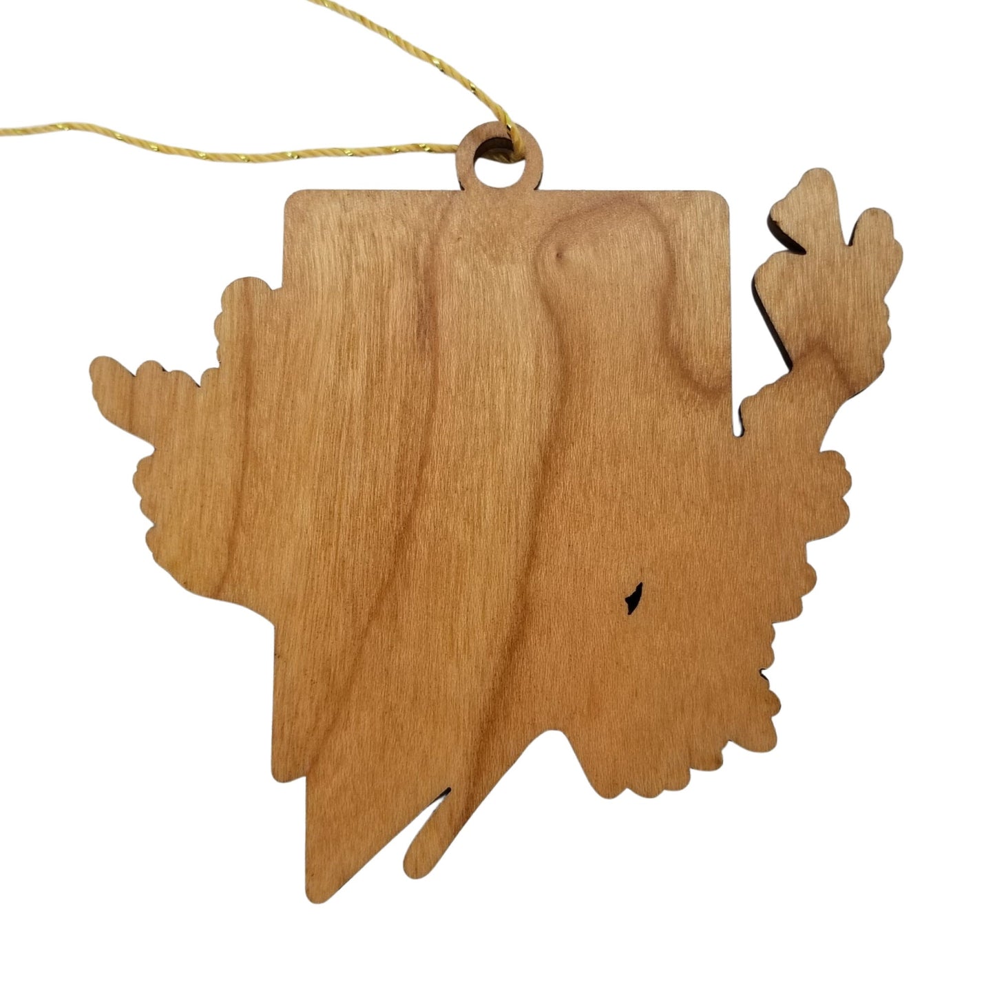 Nevada Wood Ornament - NV State Shape with State Flowers Big Sagebrush - Handmade Wood Ornament Made in USA Christmas Decor