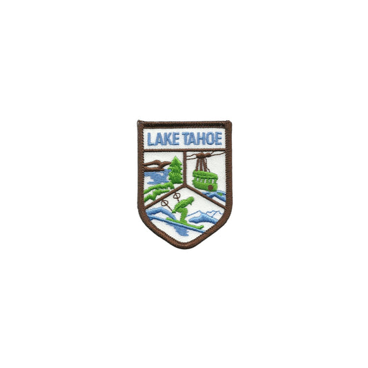 Lake Tahoe Patch – California Travel Souvenir Patch 2.75" Iron On Sew On Mountains 3 Scene Ski Sierra Nevadas - 10607