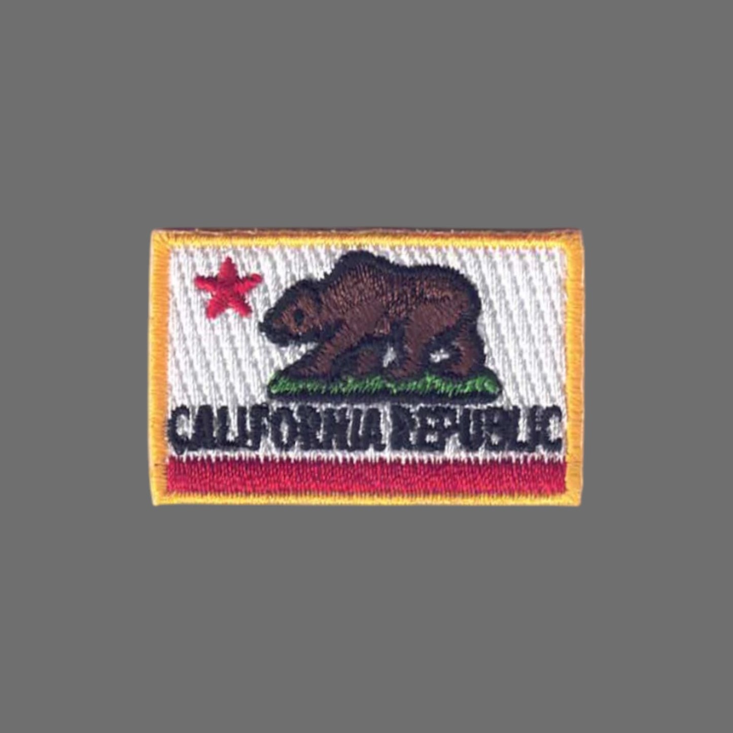 CALIFORNIA REPUBLIC Flag Mini Patch Gold Border - 1204-G1