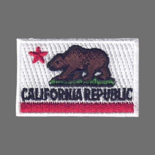 CALIFORNIA REPUBLIC State Flag MINI Patch White Border - 1204-W1