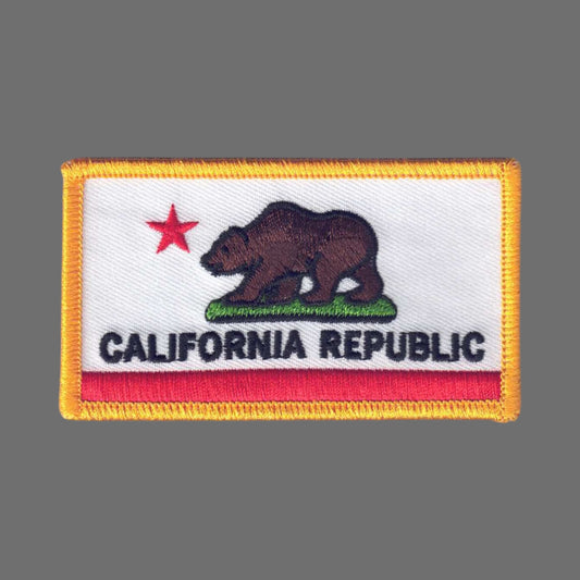CALIFORNIA REPUBLIC State Flag Patch Gold Border - 1204G