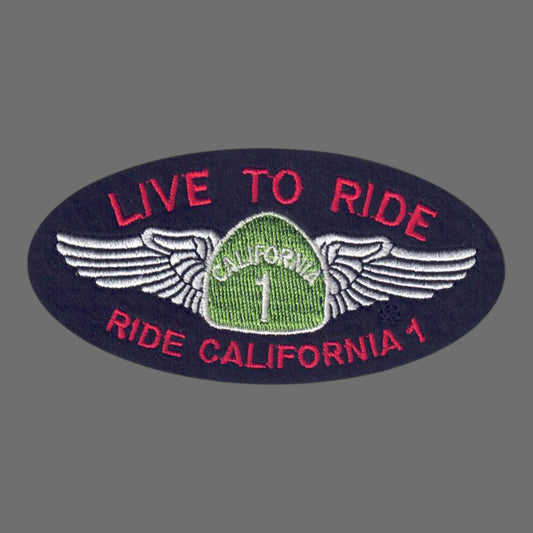 LIVE TO RIDE - CALIFORNIA 1 Red Text Patch - 1232-36