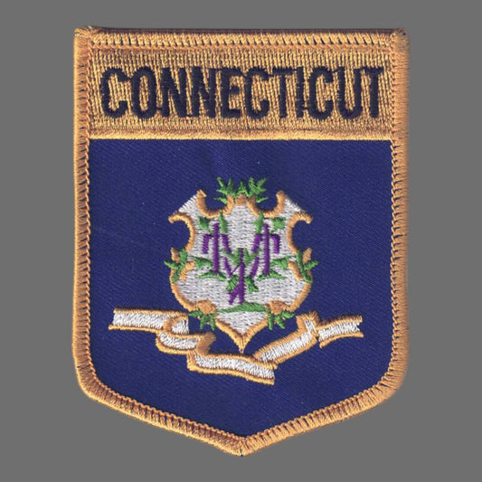 CONNECTICUT LG Flag Shield Patch - 1302