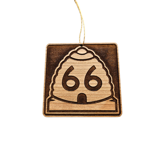 Utah Wood Ornament -  Beehive State 66- Handmade in USA Souvenir - 15788