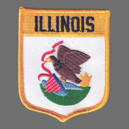 ILLINOIS large flag shield uniform or souvenir embroidered patch - 1652