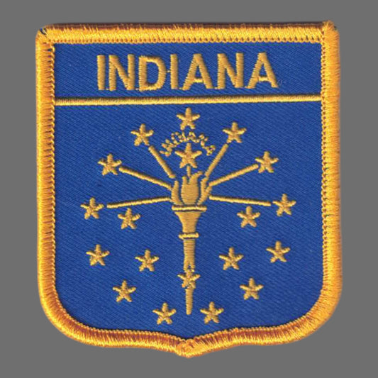 INDIANA Med Flag Shield Souvenir Patch - 1705