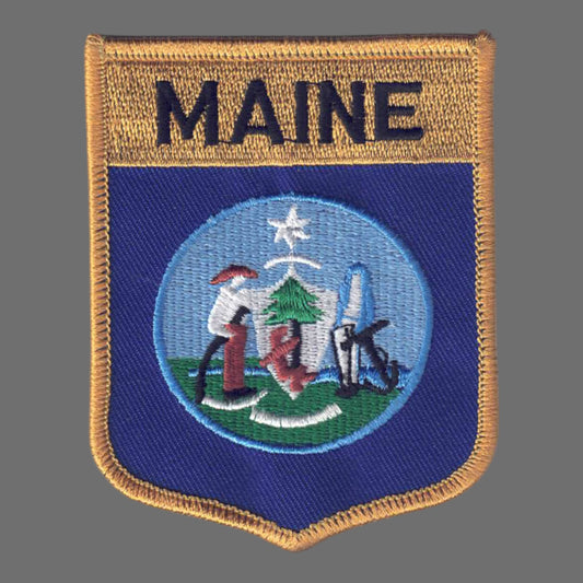 MAINE Lg Flag Shield Souvenir Patch - 1952