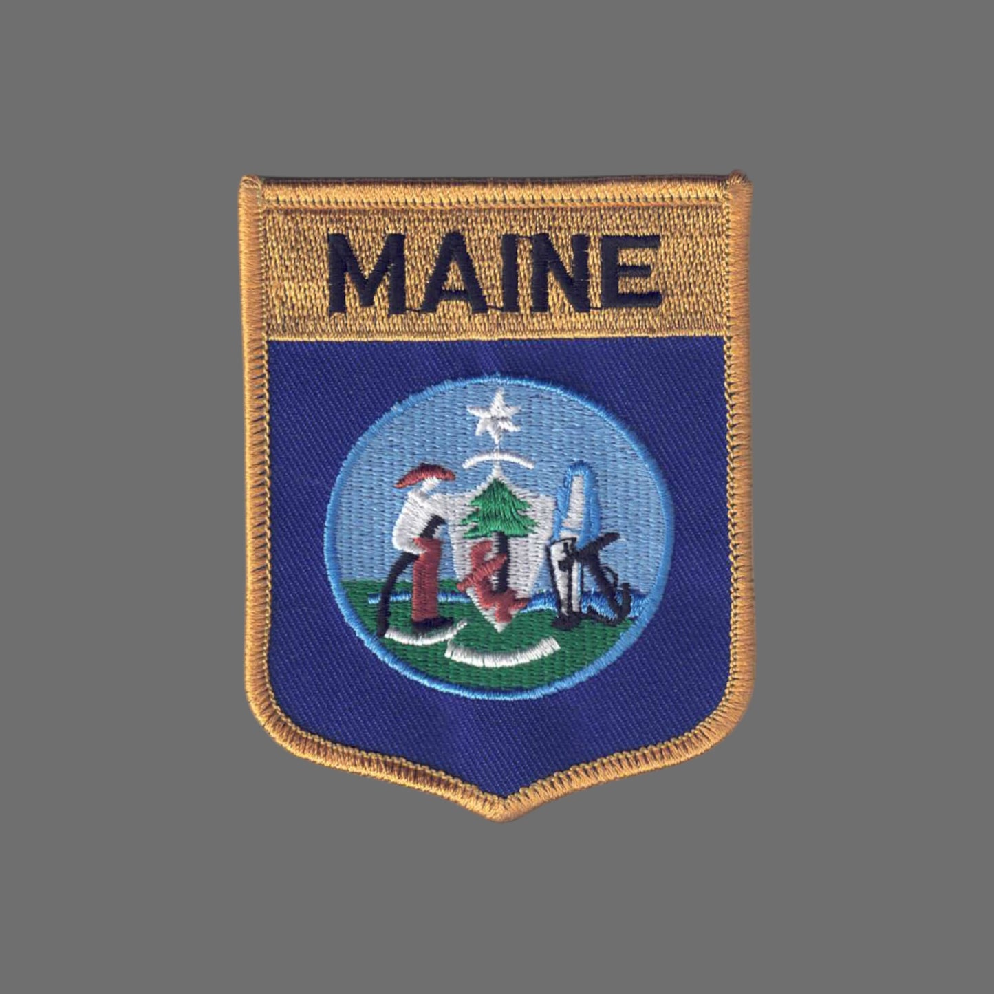 MAINE Lg Flag Shield Souvenir Patch - 1952
