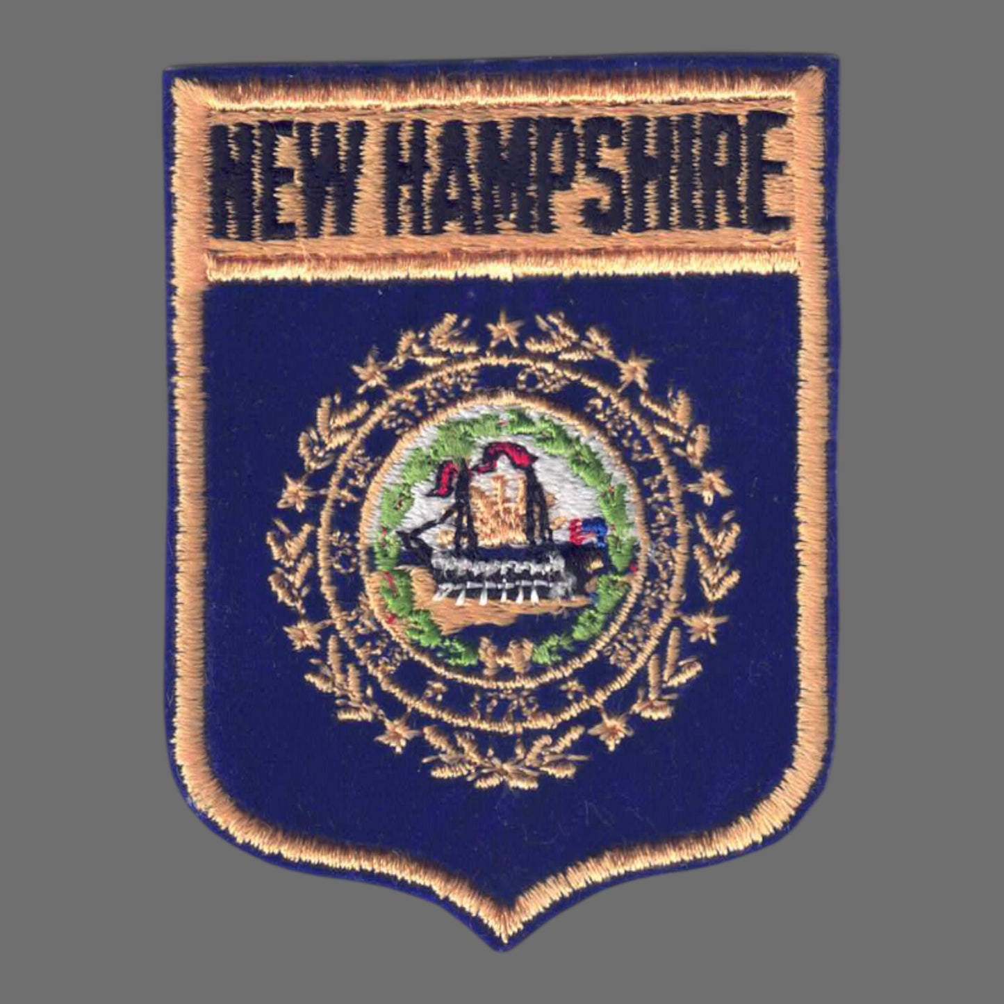 NEW HAMPSHIRE LG Flag Shield Souvenir Patch - 2452