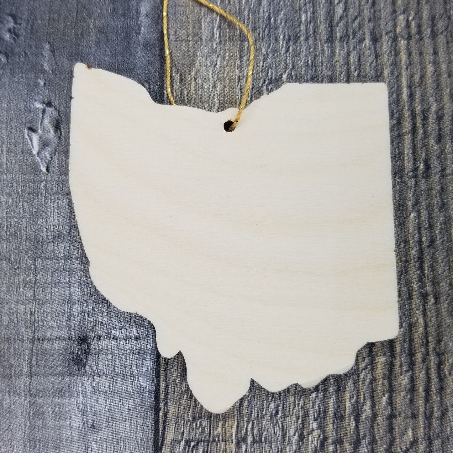 Ohio Wood Ornament - OH State Shape with State Motto - Handmade Wood Ornament Made in USA Christmas Decor