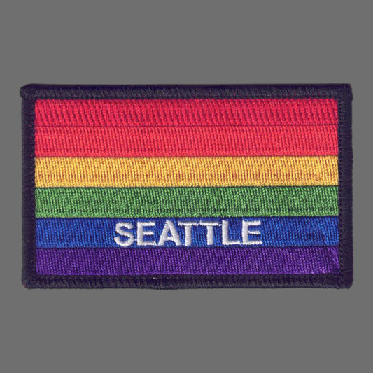 SEATTLE Rainbow Flag Black Border Patch -3399-01