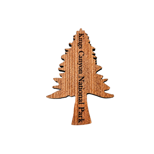 Kings Canyon National Park Single Tree Magnet Handcrafted Wood Souvenir Handmade in USA - 4001KING