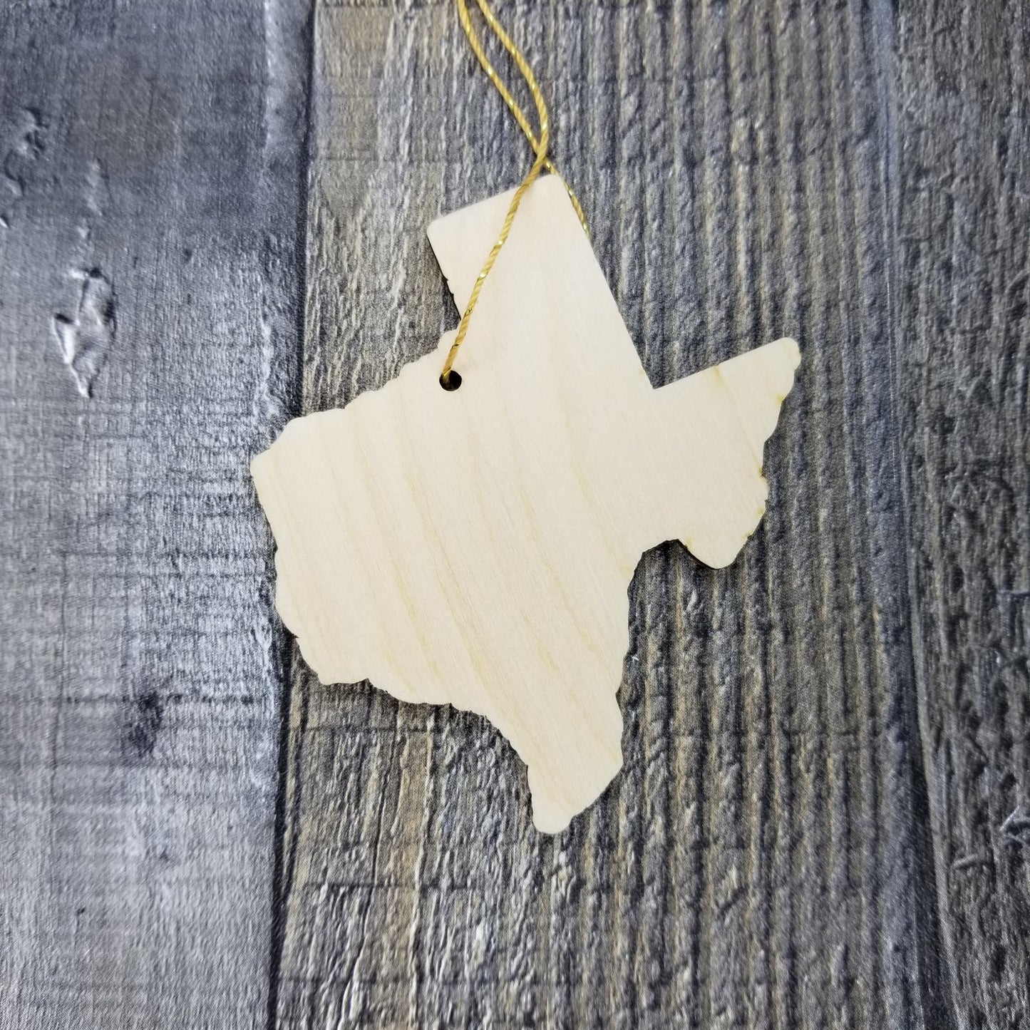 Texas Wood Ornament - TX State Shape with State Motto - Handmade Wood Ornament Made in USA Christmas Decor