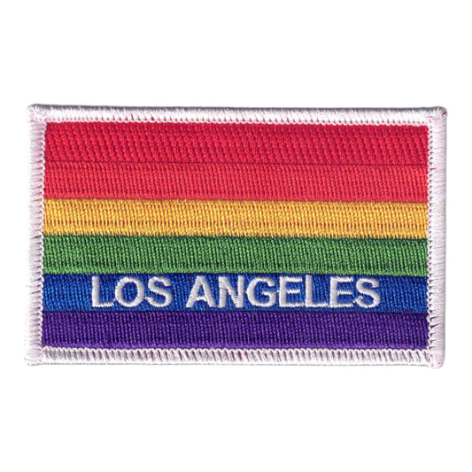 LOS ANGELES Rainbow Flag White Border Patch - 4609-39