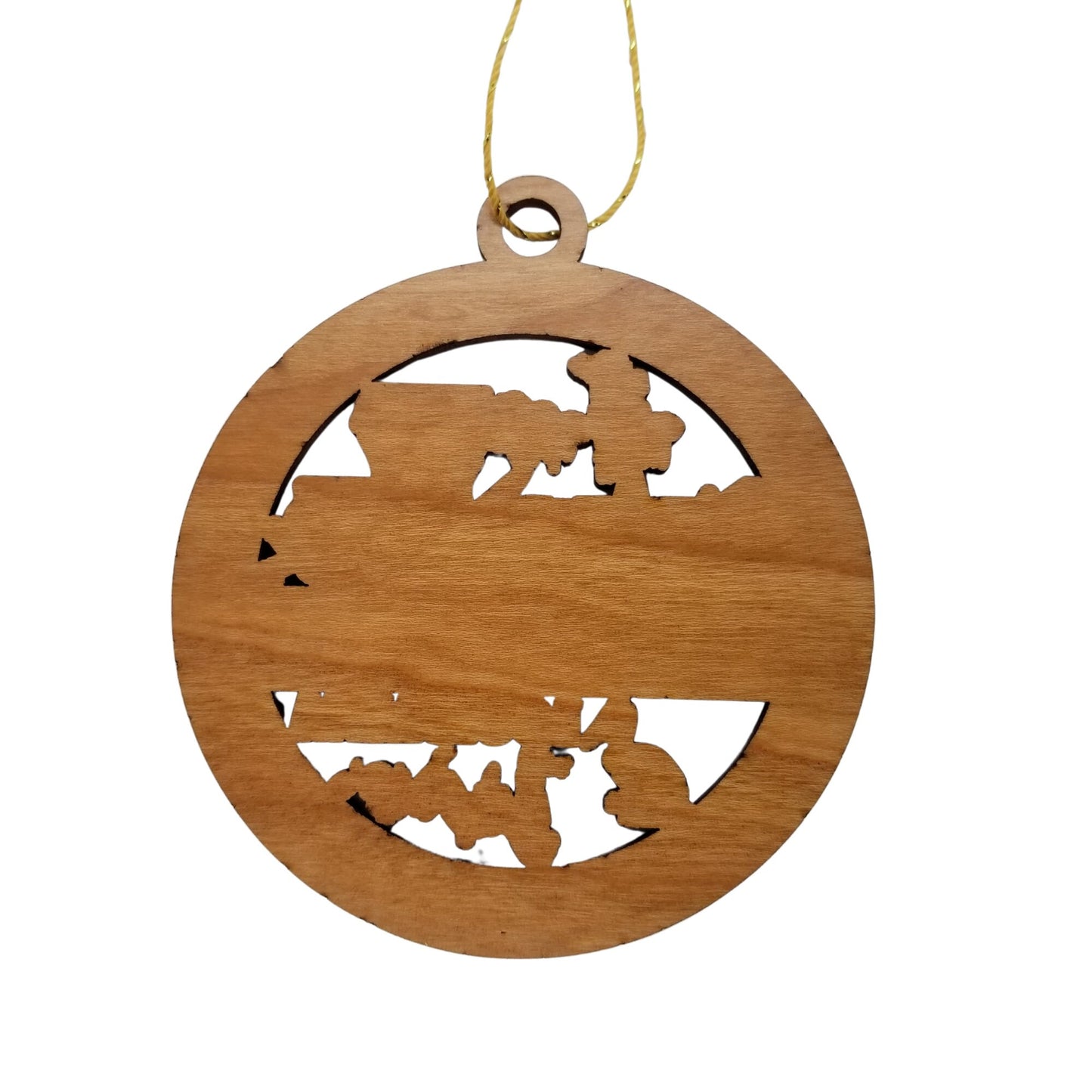 Louisiana Wood Ornament - LA Souvenir - Handmade Wood Ornament Made in USA State Shape Oil Drill Fan Swamp Boat Strawberry Sax Music