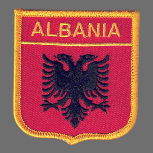 ALBANIA Country Flag Shield Patch - 5980