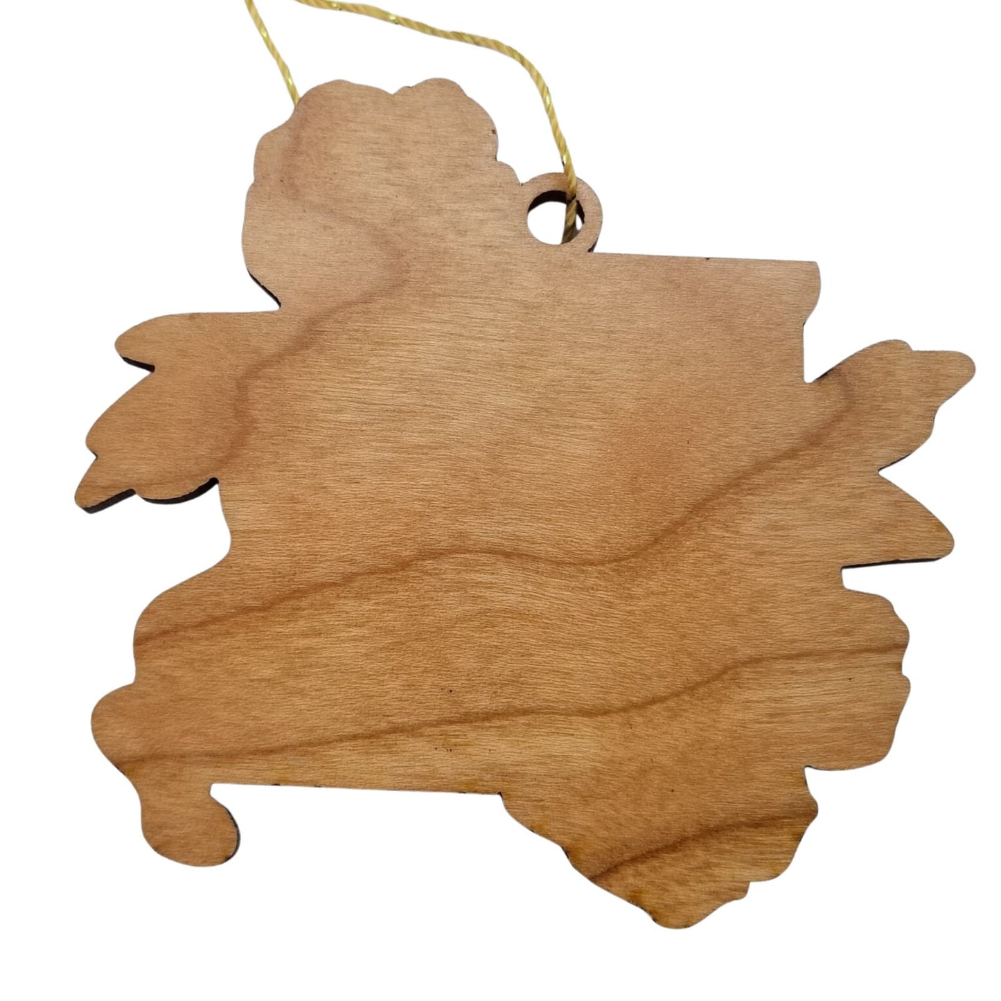 Missouri Wood Ornament - MO State Shape with State Flowers Hawthorn Blossom - Handmade Wood Ornament Made in USA Christmas Decor