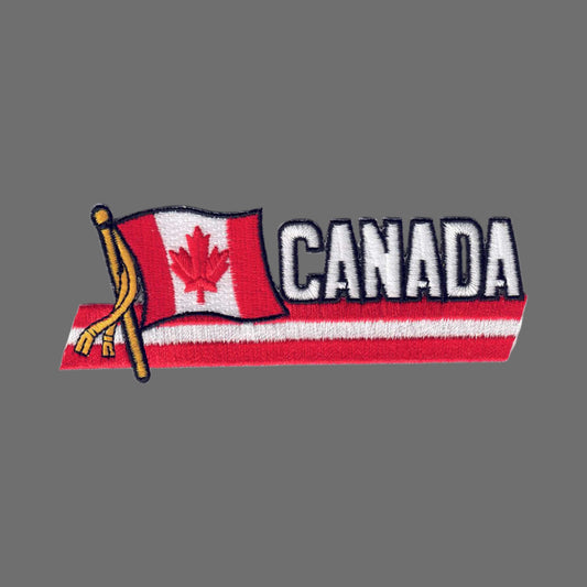 CANADA Wavy Flag Ribbon Patch - 6116