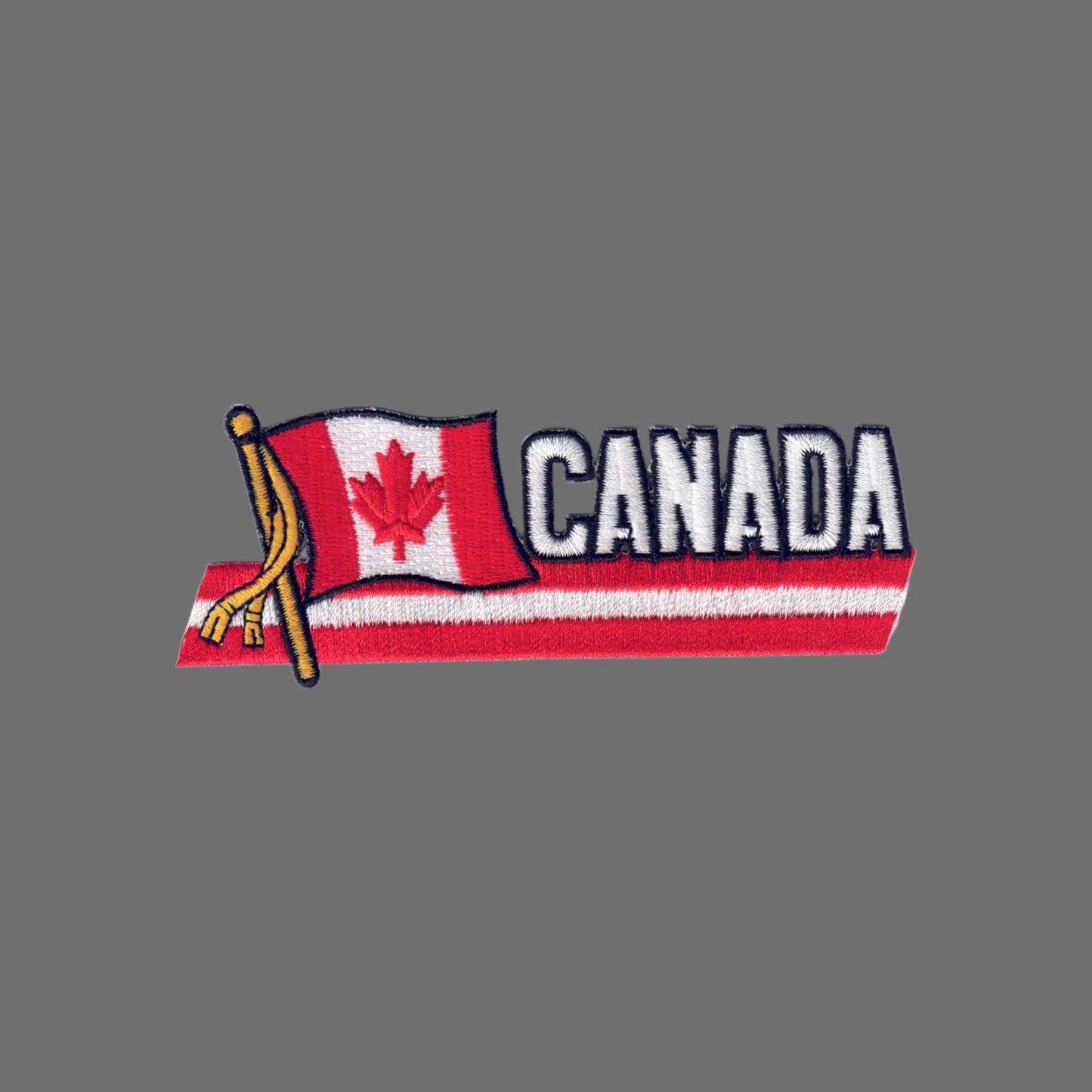 CANADA Wavy Flag Ribbon Patch - 6116