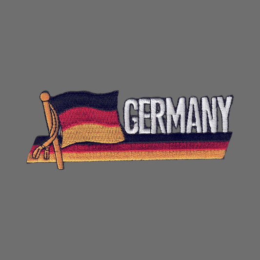 GERMANY Wavy Flag Ribbon Patch - 6276