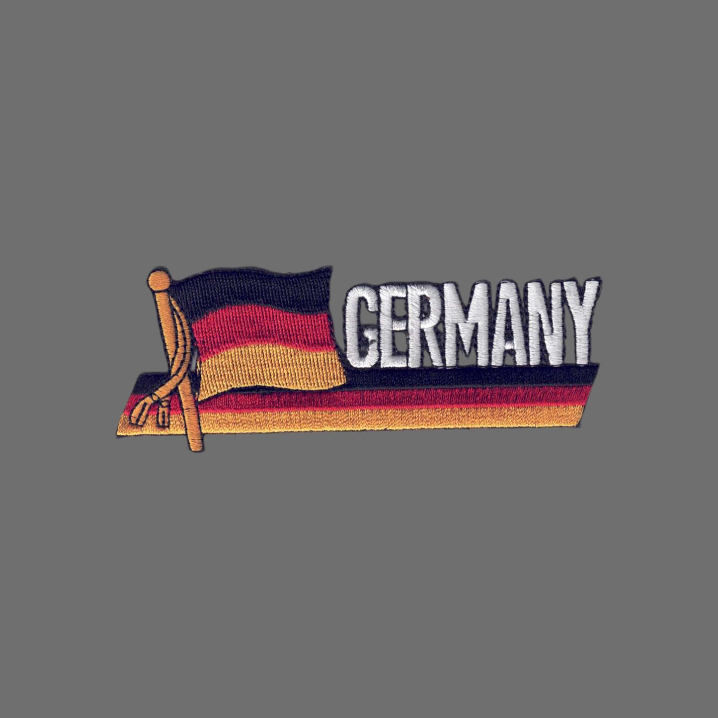 GERMANY Wavy Flag Ribbon Patch - 6276
