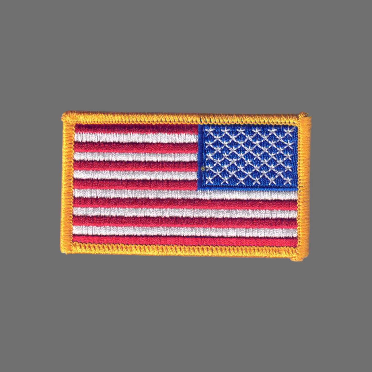 USA Flag REVERSE Gold Border Patch 6834RG