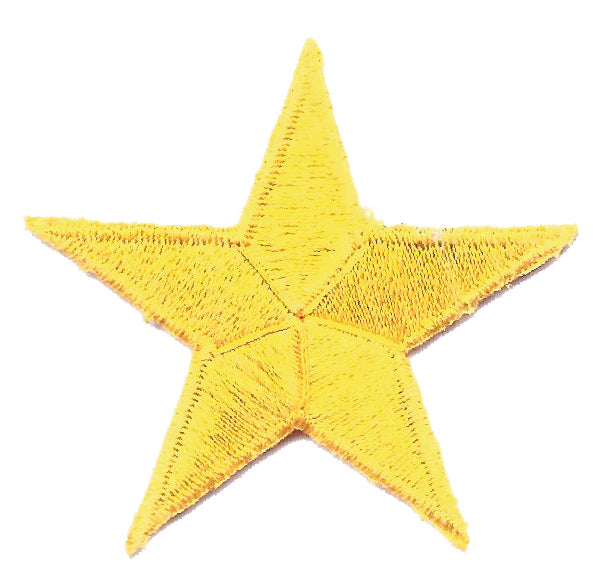 Yellow Embroidered Star Patch 1.75 Inch - 7402-21