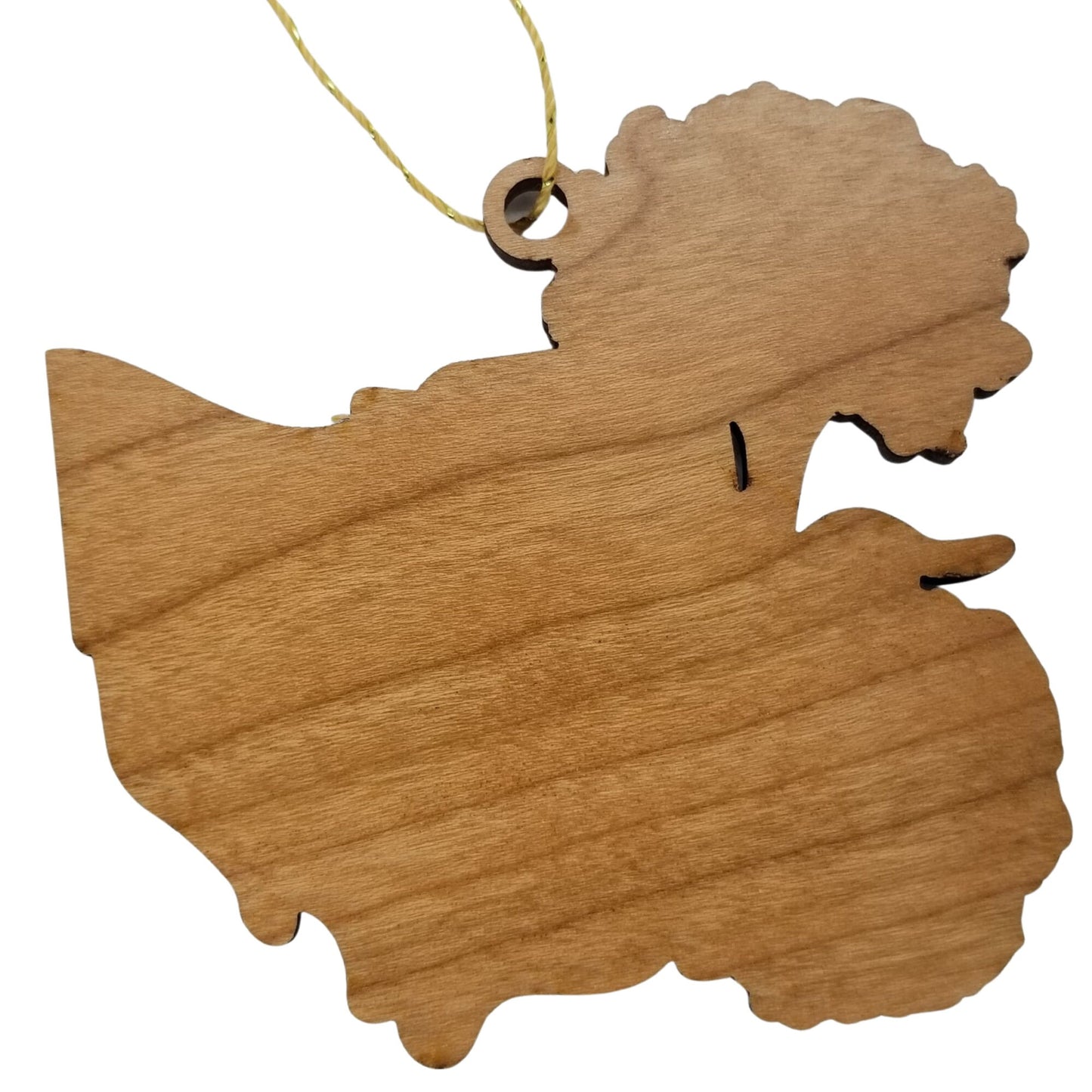 Ohio Wood Ornament - OH State Shape with State Flowers Cutout - Handmade Wood Ornament Made in USA Christmas Decor