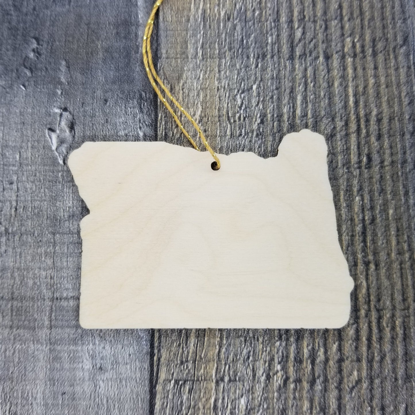 Oregon Wood Ornament - OR State Shape with State Motto - Handmade Wood Ornament Made in USA Christmas Decor
