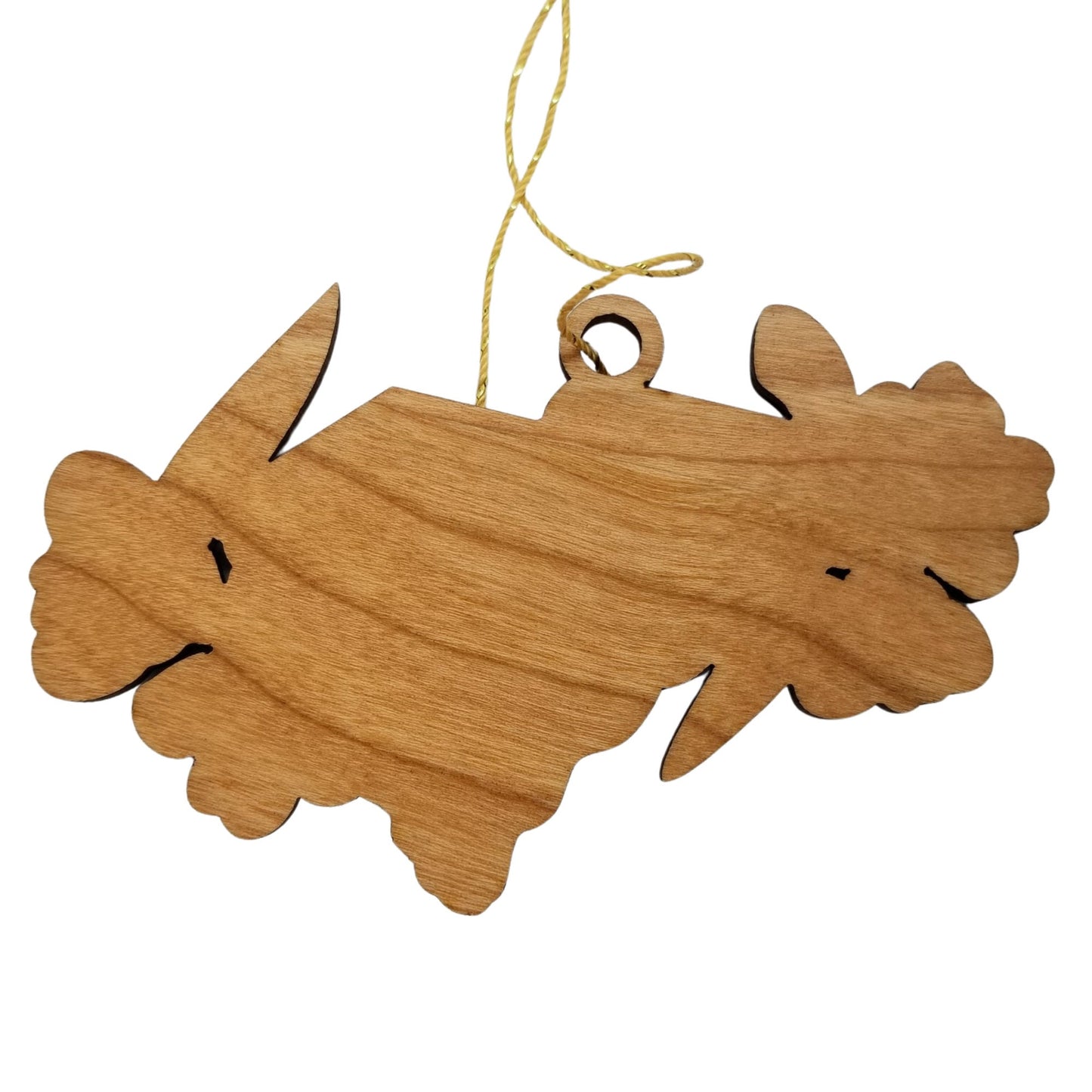South Carolina Wood Ornament - SC State Shape with State Flowers Yellow Jessamine - Handmade Wood Ornament Made in USA Christmas Decor