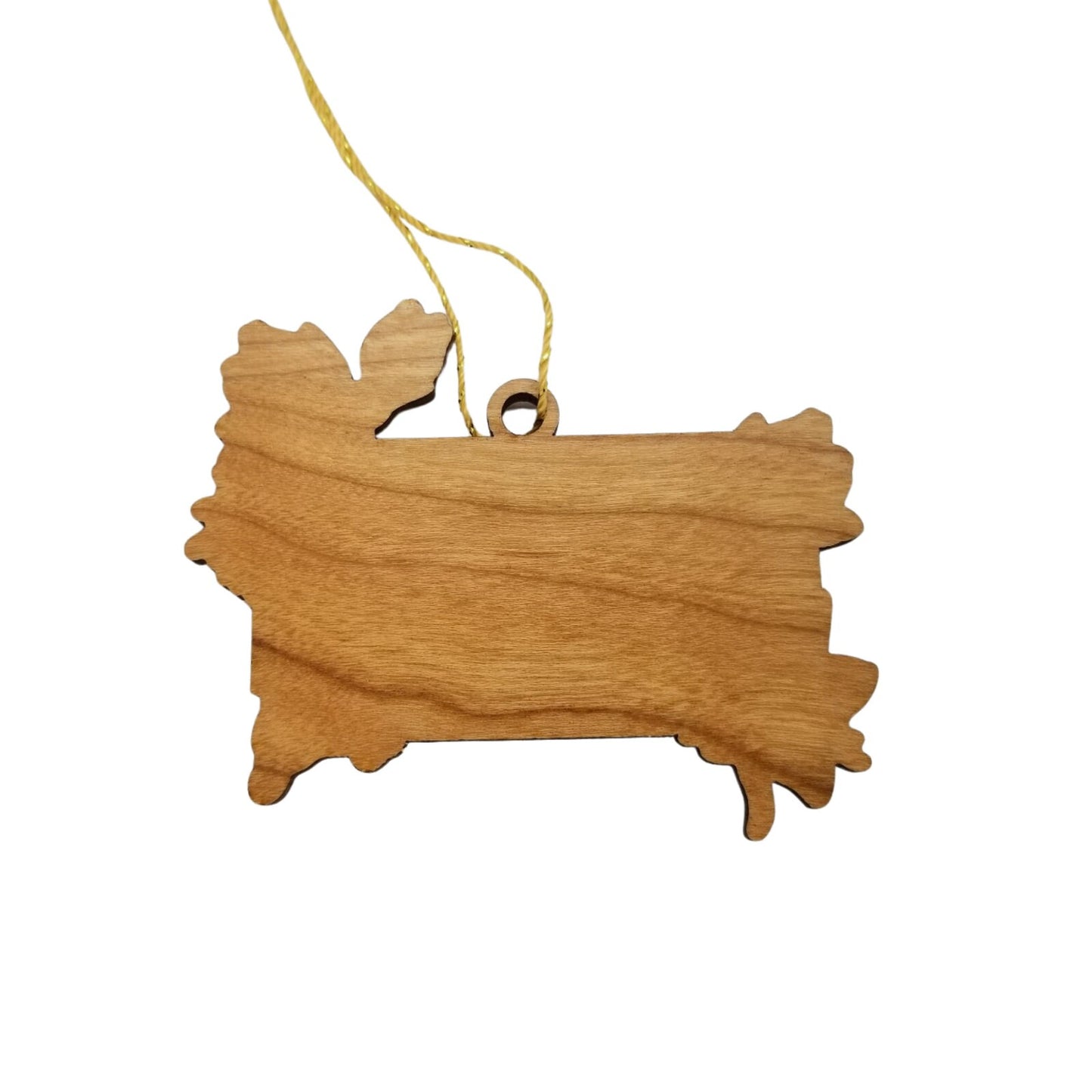 South Dakota Wood Ornament - SD State Shape with State Flowers American Pasque - Handmade Wood Ornament Made in USA Christmas Decor