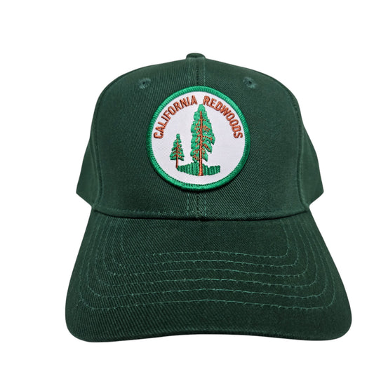 CALIFORNIA REDWOODS Circle Patch on Dark Green Basic Hat or Cap - H1006