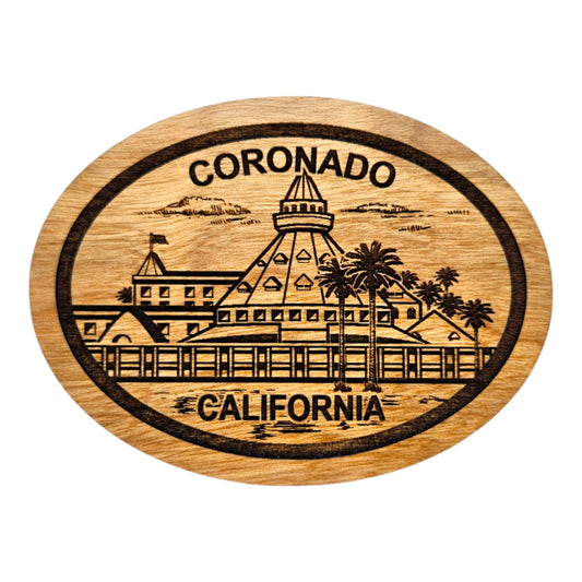 Coronado CA Resort Hotel Wood Magnet Souvenir