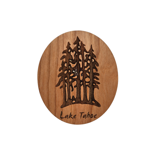 Lake Tahoe Multi Trees Magnet Wood Souvenir - M4041