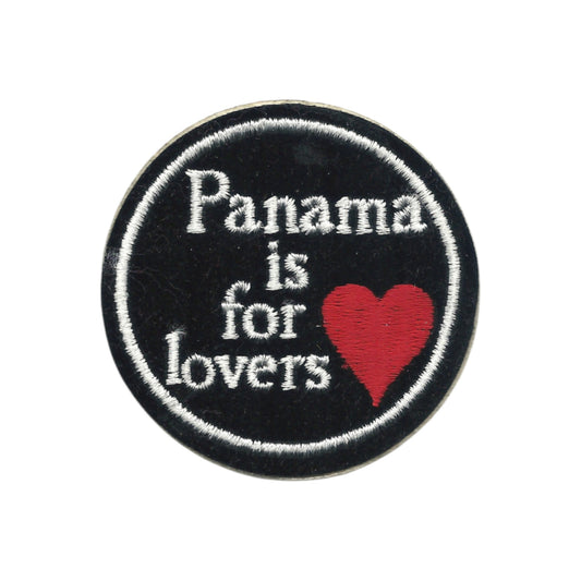 PANAMA IS FOR LOVERS souvenir embroidered patch - VINTAGE SEW ON PANAMA-01