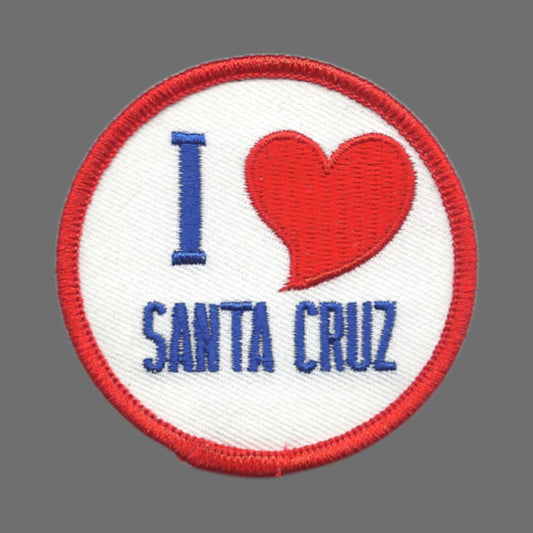 I (red heart) SANTA CRUZ souvenir embroidered patch - SANTACRUZ-02/39