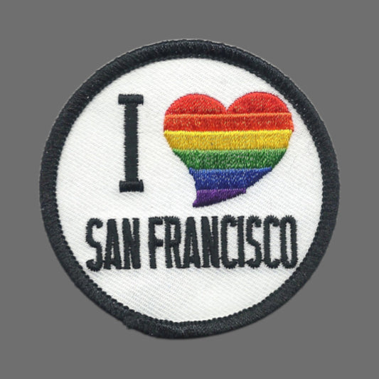 San Francisco Iron On Patch - I Love Heart SF - California Souvenir 2.5 Inch SF-02-RB-2.5