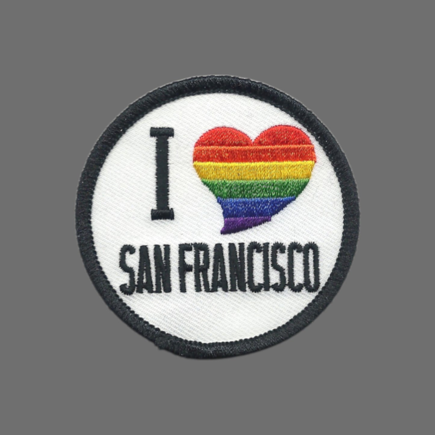 San Francisco Iron On Patch - I Love Heart SF - California Souvenir 2.5 Inch SF-02-RB-2.5
