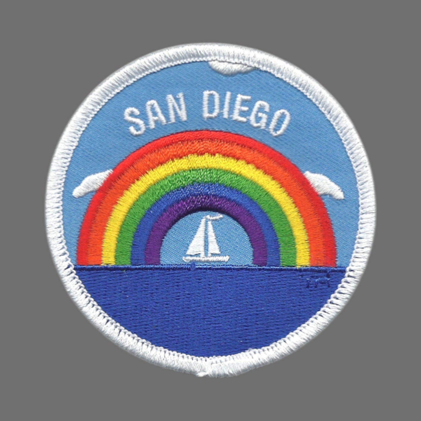 SAN DIEGO Rainbow Sailboat Embroidered Patch Iron On - SAN-DIEGO-35