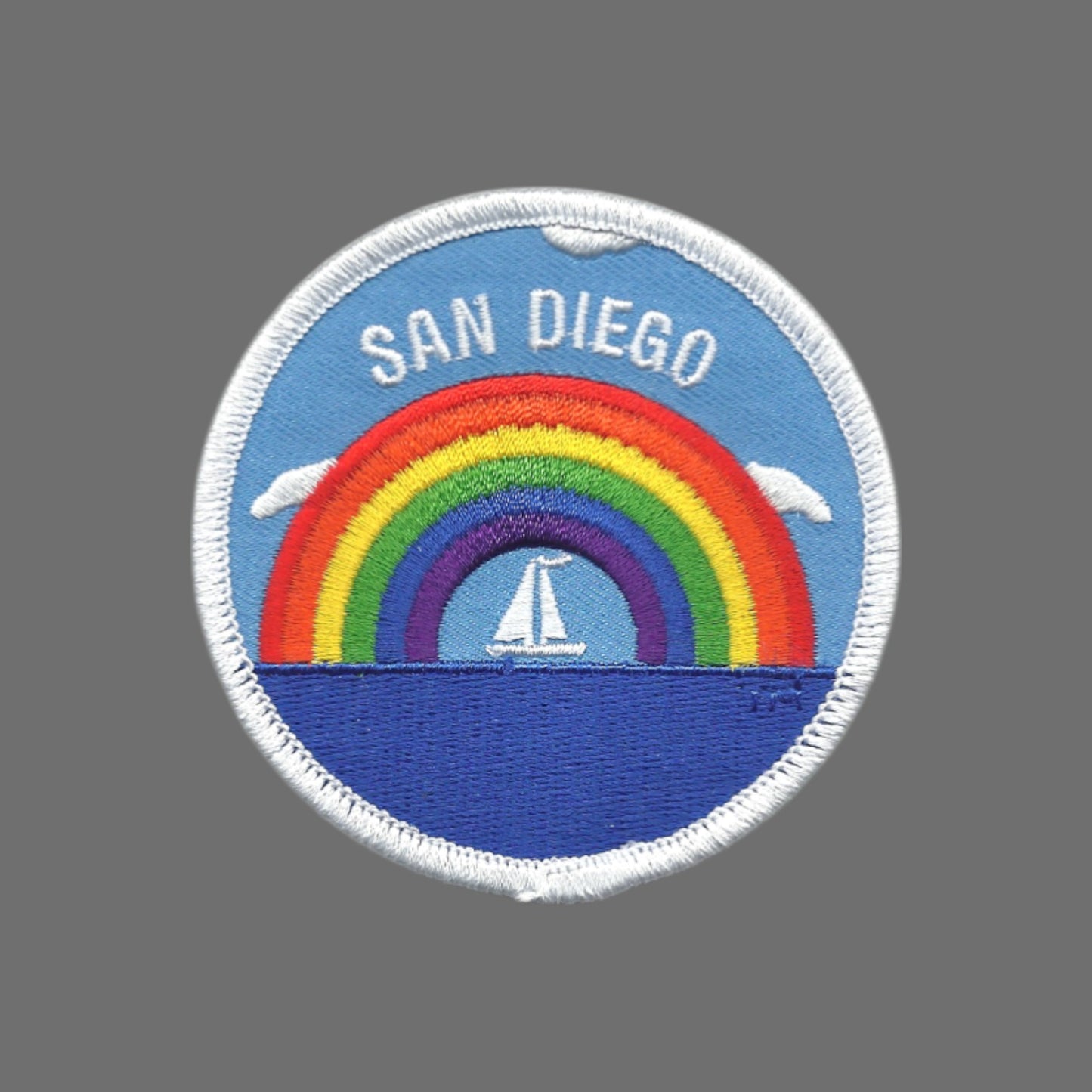 SAN DIEGO Rainbow Sailboat Embroidered Patch Iron On - SAN-DIEGO-35