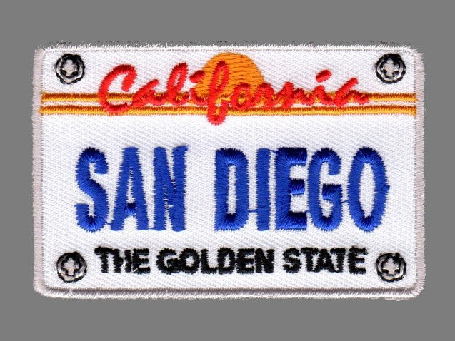 SAN DIEGO license plate souvenir embroidered patch - 4708