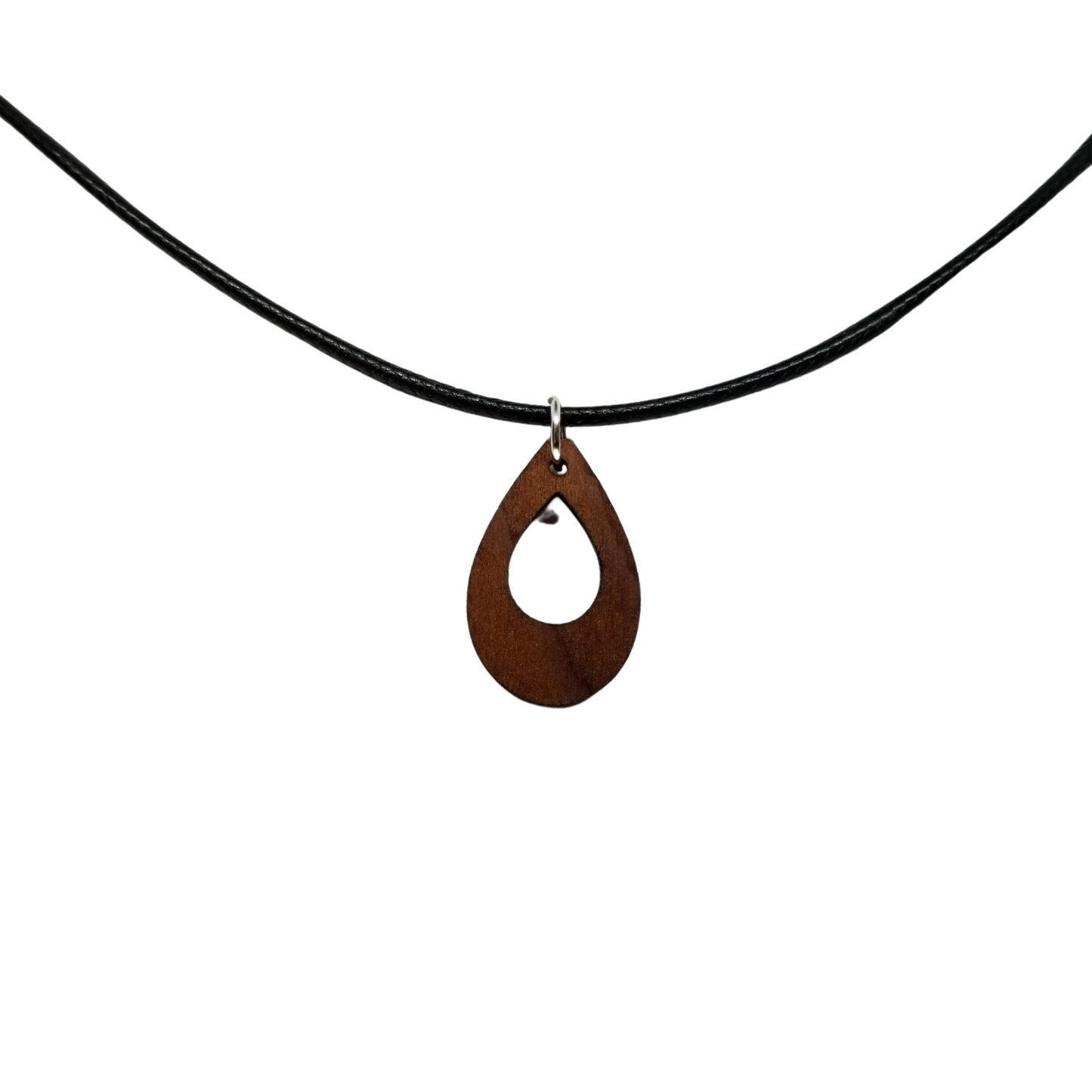 Teardrop Cutout Wood Necklace - CA Souvenir Anniversary Gift -N3