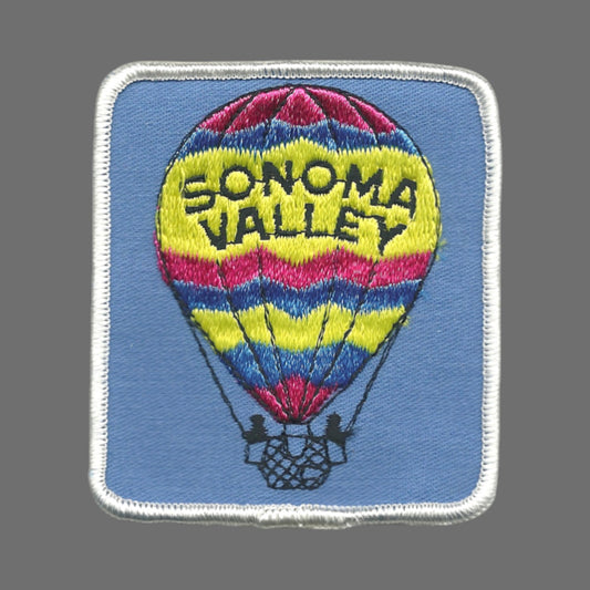 Vintage SONOMA VALLEY Hot Air Balloon Embroidered Souvenir Patch SEW ON -  SONOMA-15