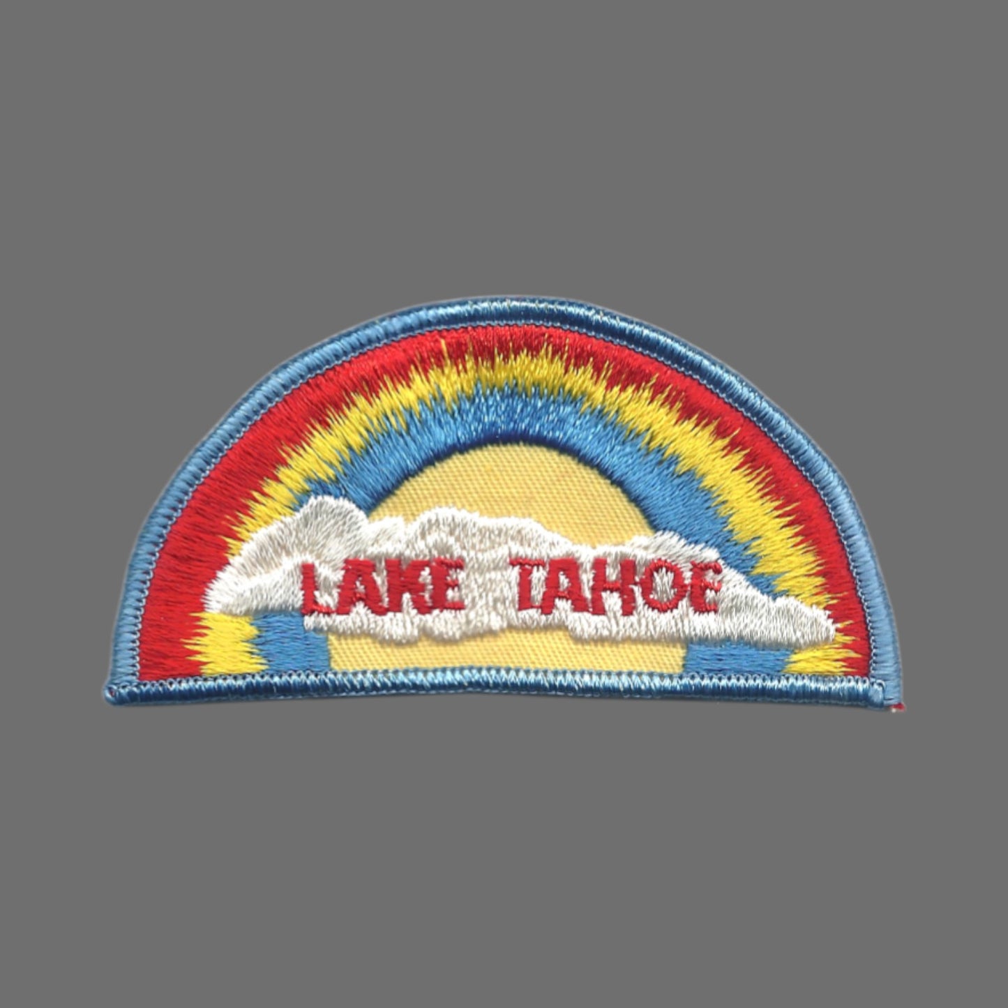 Vintage LAKE TAHOE Rainbow with Cloud Souvenir Patch Sew On - TAHOE-05LB
