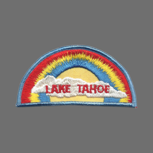 Vintage LAKE TAHOE Rainbow with Cloud Souvenir Patch Sew On - TAHOE-05LB