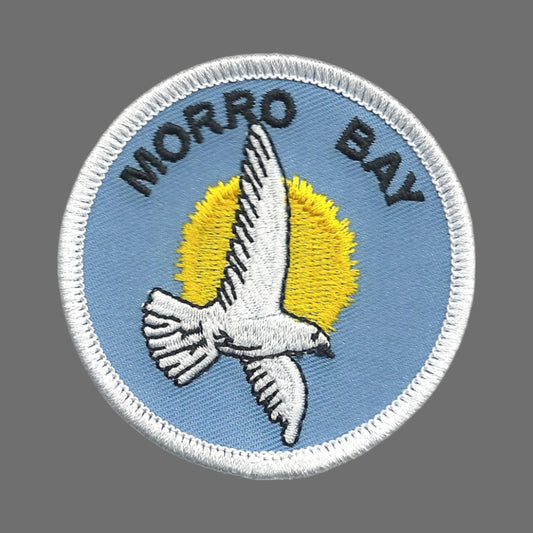 California Patch – Morro Bay Seagull – Morro Bay Souvenir – Travel Patch – 2.5" CA Beach Bird Sun -10273