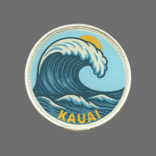 Hawaii Patch – Kauai HI Souvenir Big Wave Travel Souvenir 2.5" - 10628